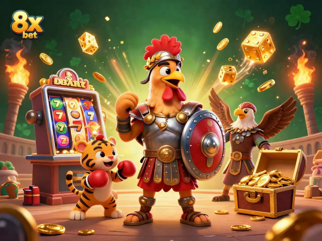 Bet on a thrilling 8x bet adventure with dynamic slot machines and casino excitement in a captivating scene.
